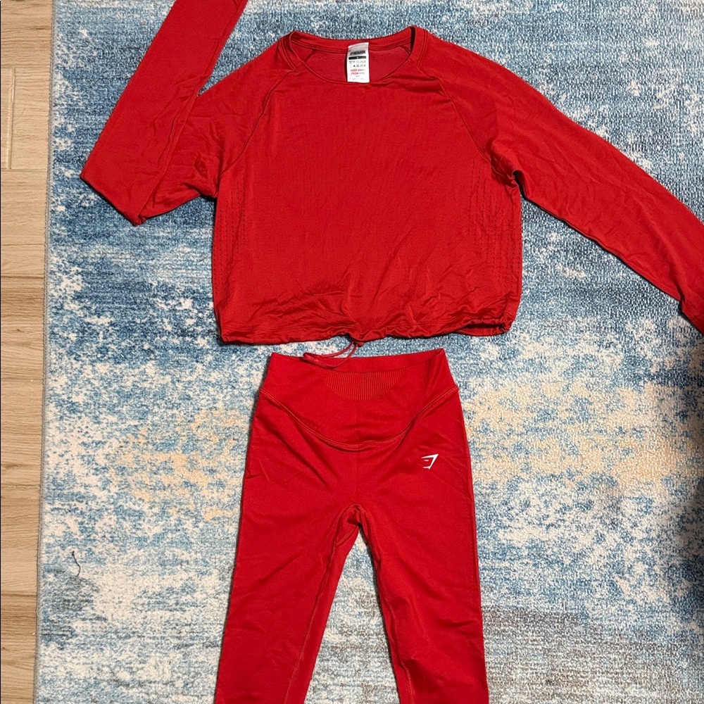 Gymshark set- Red Long Sleeve Top and Leggings set